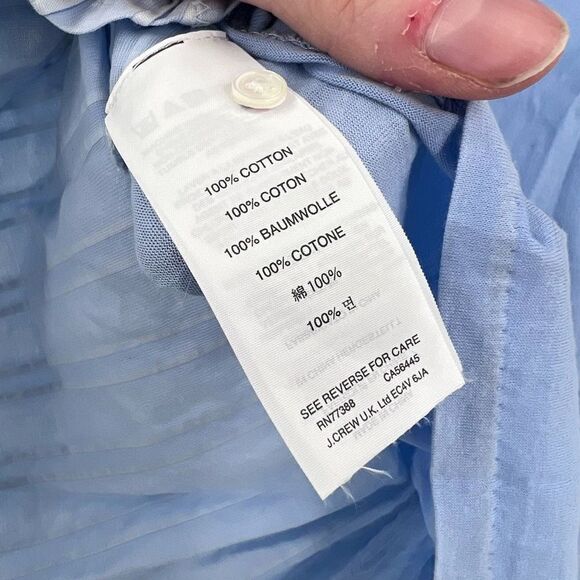 J. Crew Women's Striped Sleeveless Top Blouse Chambray Peplum Blue Size XXS - Picture 8 of 9